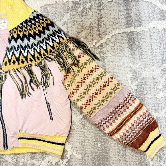 We The Free Riley Swit Fringe Knit Bomber Jacket - Picture 3 of 9